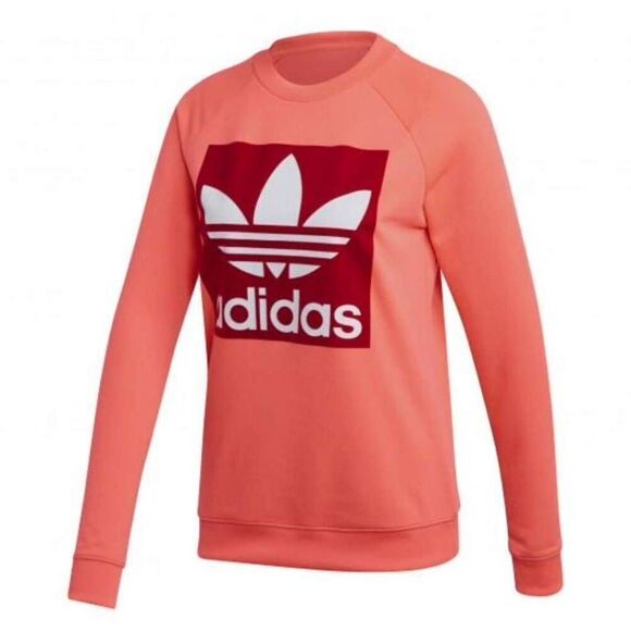 🔺️Adidas Neon Pink Trefoil Logo Crewneck Long Sleeve Sweatshirt Medium - Picture 1 of 12